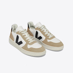 V-10 LEATHER WHITE BLACK SAHARA