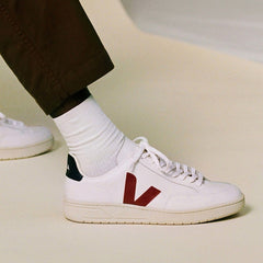 V-12 LEATHER WHITE MARSALA NAUTICO